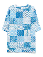 Copricostume per donna MC2 Saint Barth azzurro con design patchwork - Rubino Kids