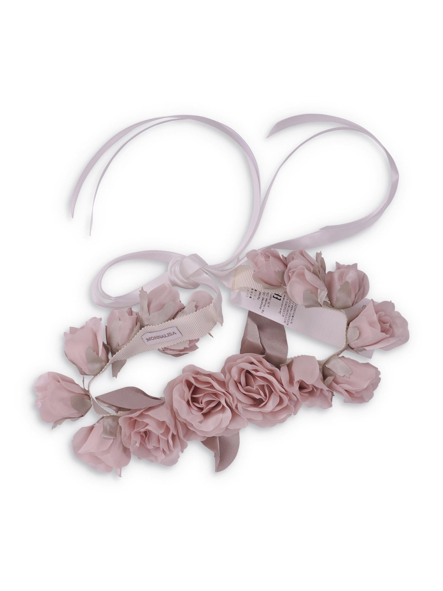 Coroncina per bambina Monnalisa rosa con decorazioni floreali - Rubino Kids