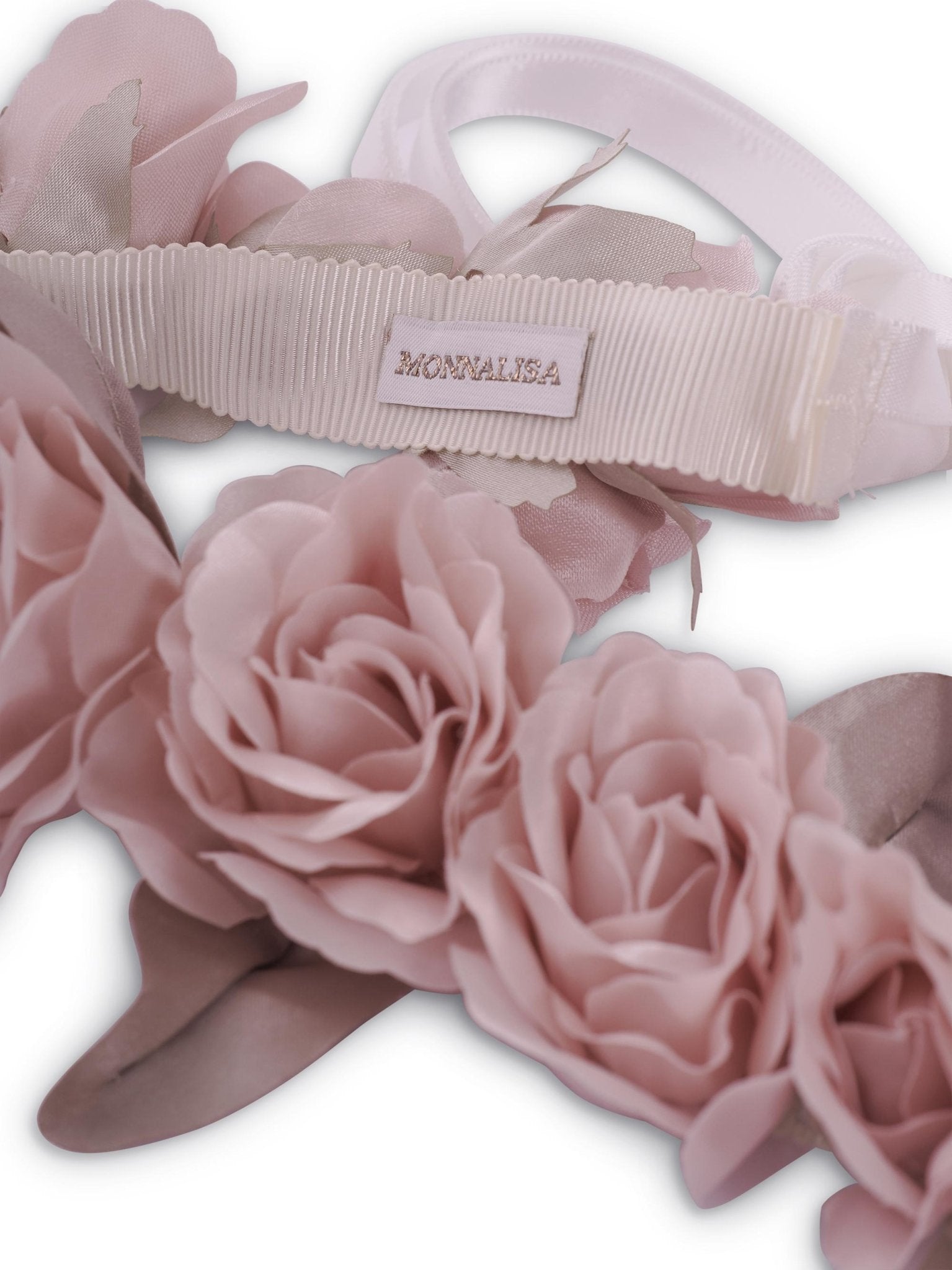 Coroncina per bambina Monnalisa rosa con decorazioni floreali - Rubino Kids