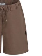 Costume da bagno con logo per bambino MSGM Kids marrone con due tasche laterali - Rubino Kids