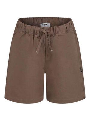 MSGM Kids brown logo swimsuit for boys with two side pockets