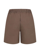 Costume da bagno con logo per bambino MSGM Kids marrone con due tasche laterali - Rubino Kids