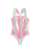 Costume da bagno per bambina Billieblush rosa con paillettes - Rubino Kids