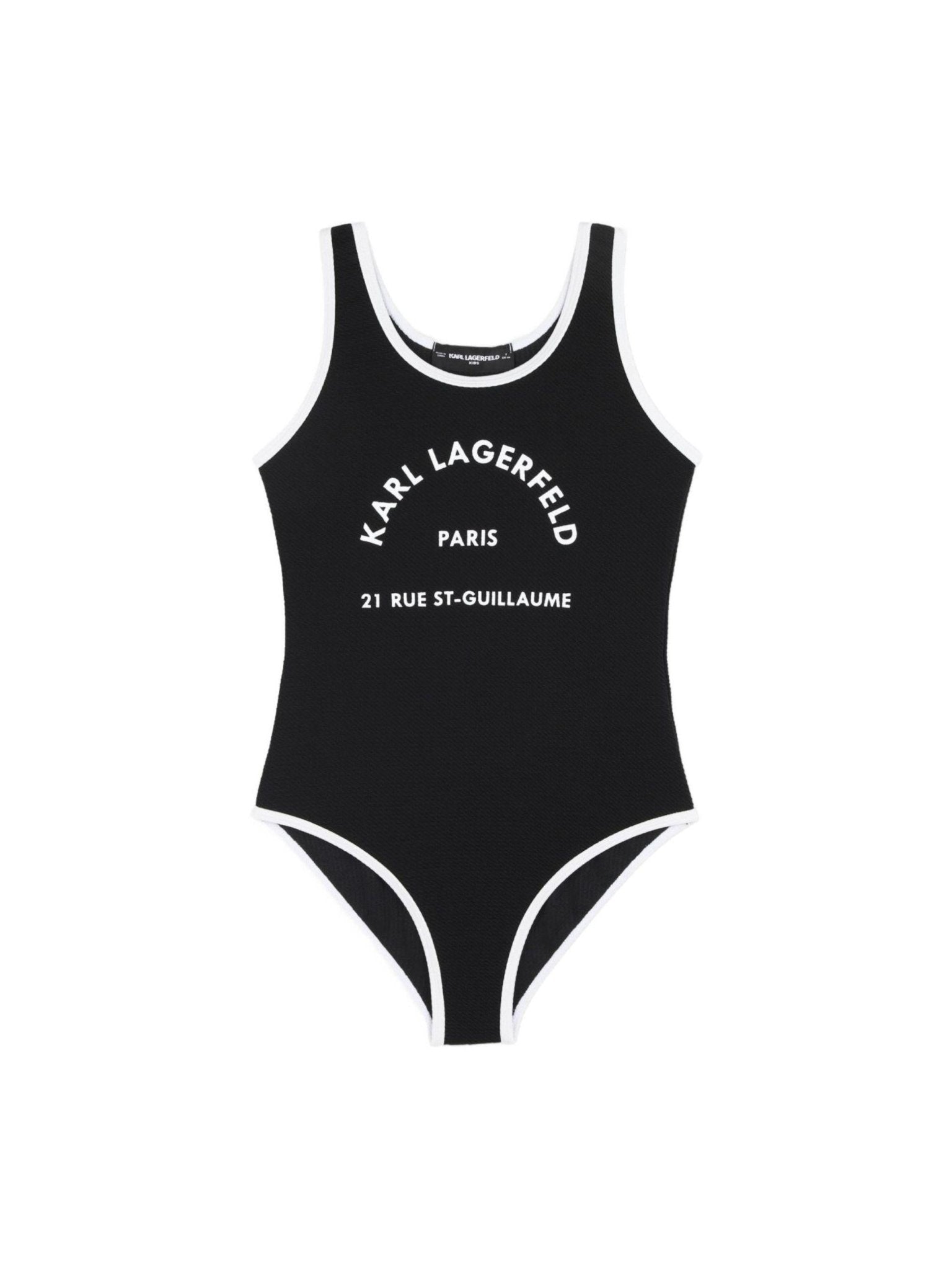 Costume da bagno per bambina Karl Lagerfeld Kids nero con stampa - Rubino Kids