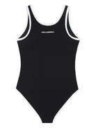 Costume da bagno per bambina Karl Lagerfeld Kids nero con stampa - Rubino Kids