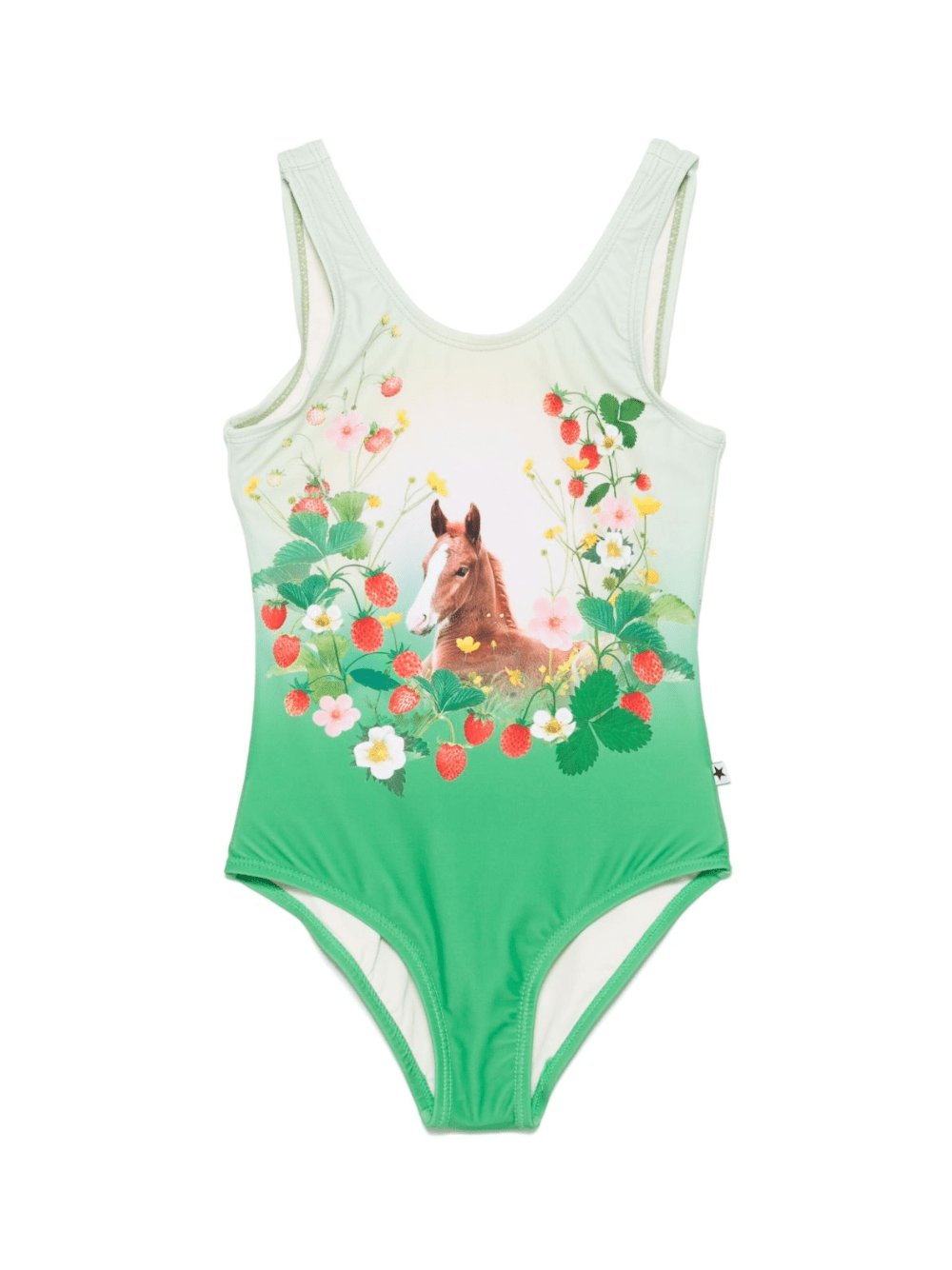 Costume da bagno per bambina Molo Nika verde con stampa a fiori - Rubino Kids