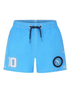 Costume da bagno per bambino MC2 Saint Barth Kids azzurro con applicazione calcio Napoli - Rubino Kids