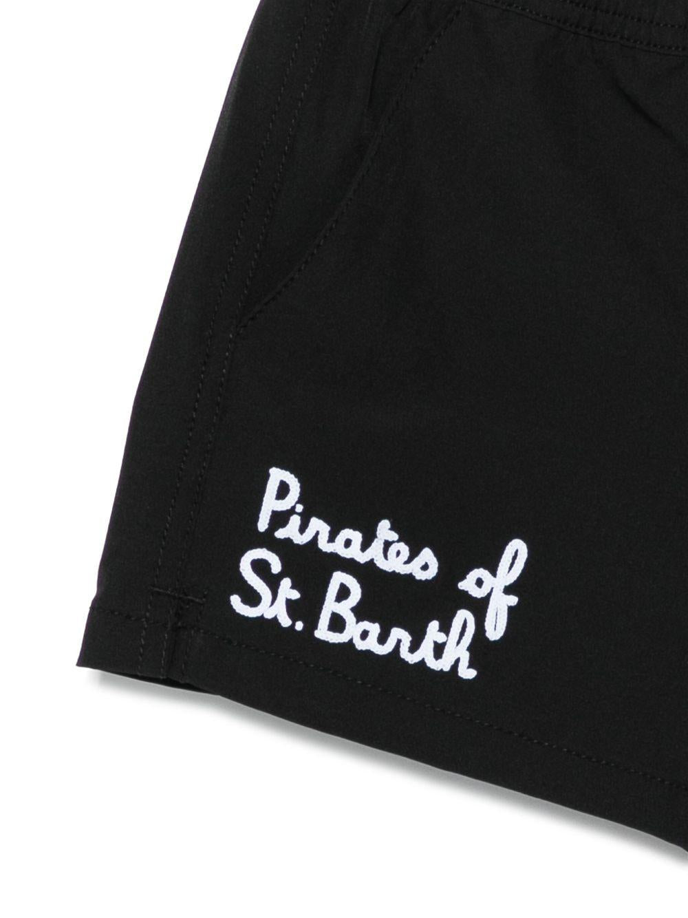 Costume da bagno per bambino MC2 Saint Barth Kids nero con motivo ricamato - Rubino Kids