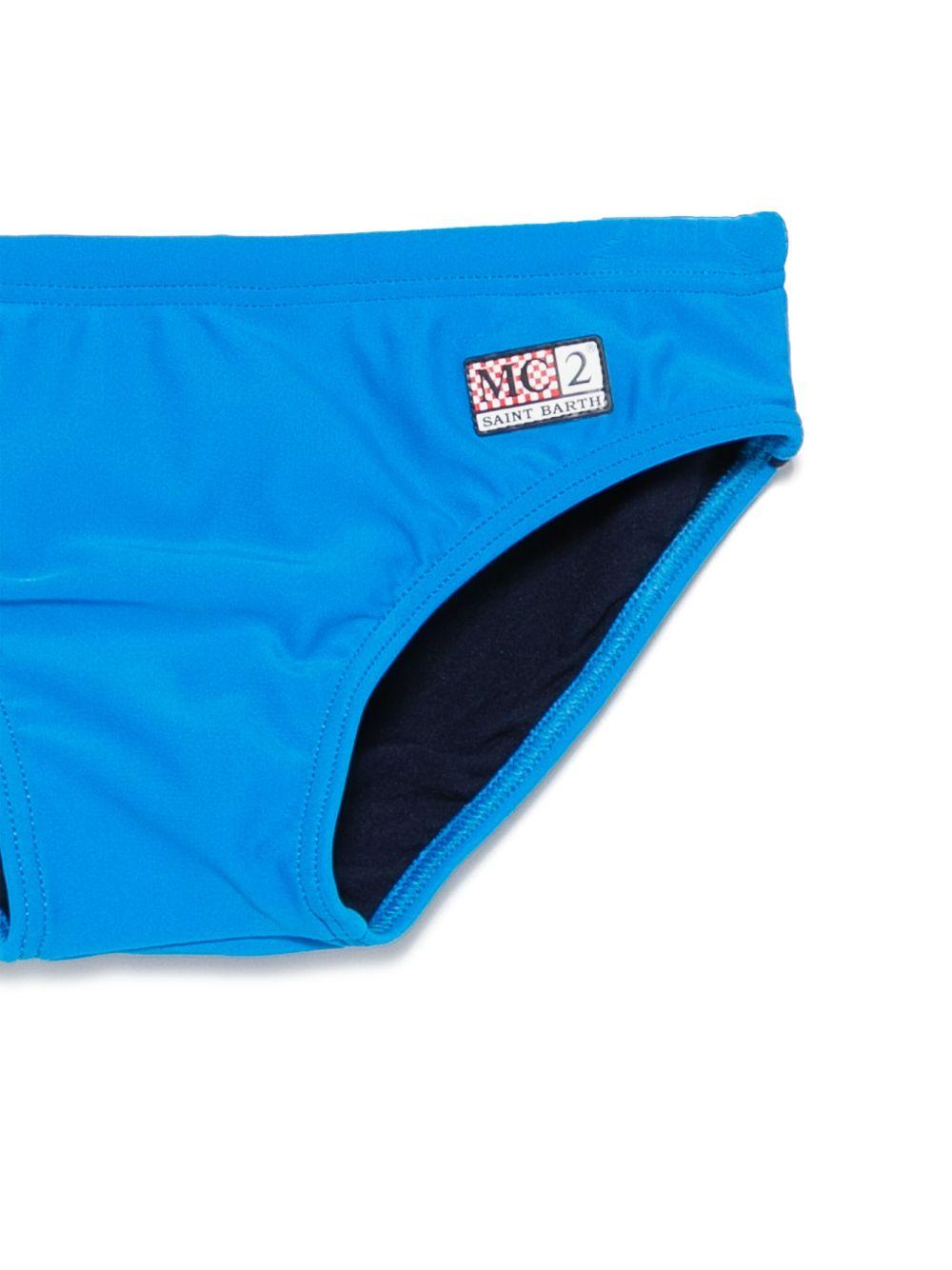 Costume da bagno per bambino Mc2 Sainth Barth Kids blu Billy con mini targhetta con logo - Rubino Kids