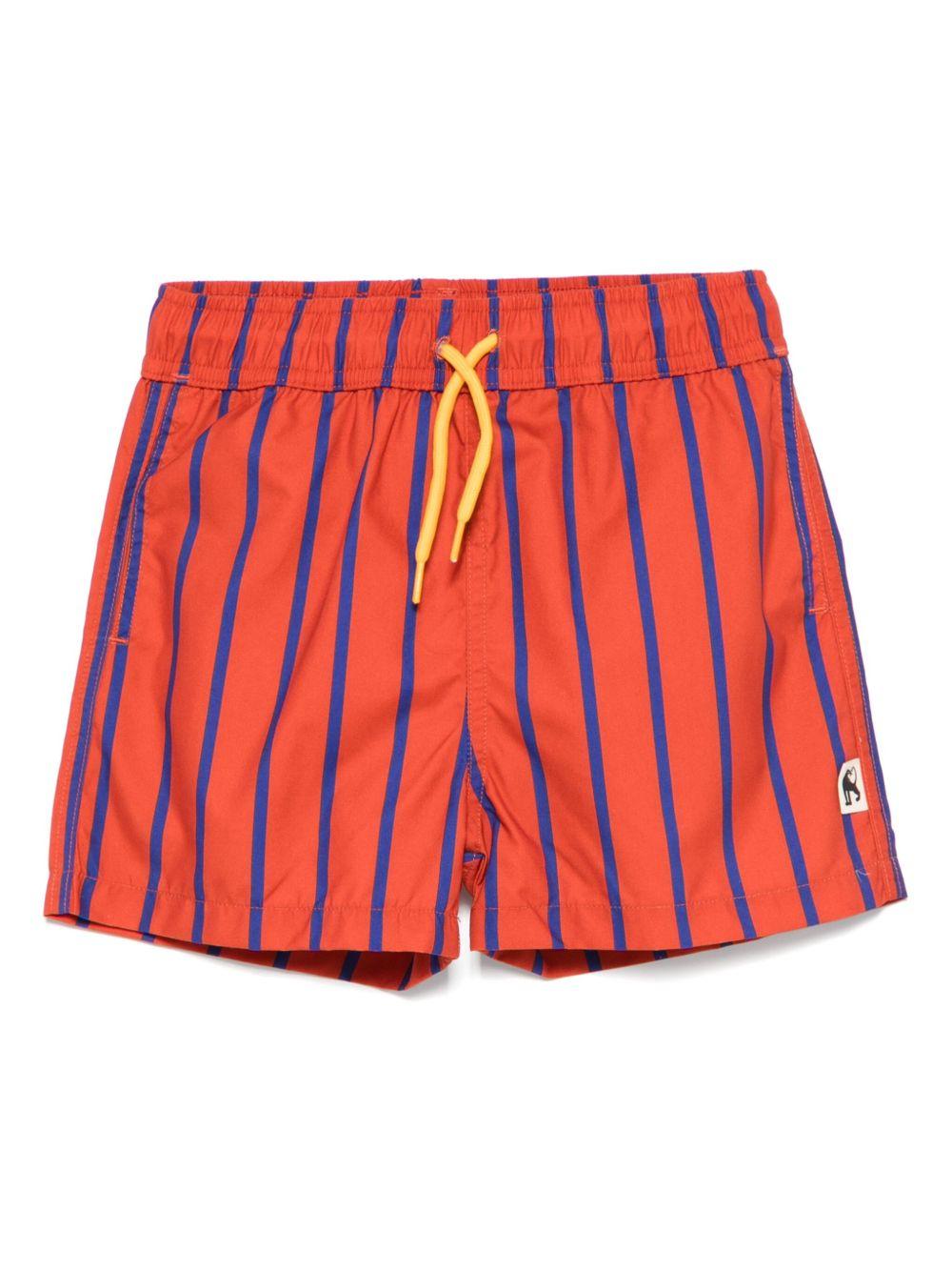 Costume da bagno per bambino Mini Rodini rosso a righe verticali - Rubino Kids