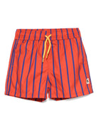 Costume da bagno per bambino Mini Rodini rosso a righe verticali - Rubino Kids