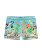 Costume da bagno per bambino Molo azzurro con stampa happy ocean - Rubino Kids