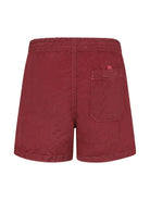 Costume da bagno per bambino Stone Island Junior rosso con applicazione logo sulla gamba - Rubino Kids