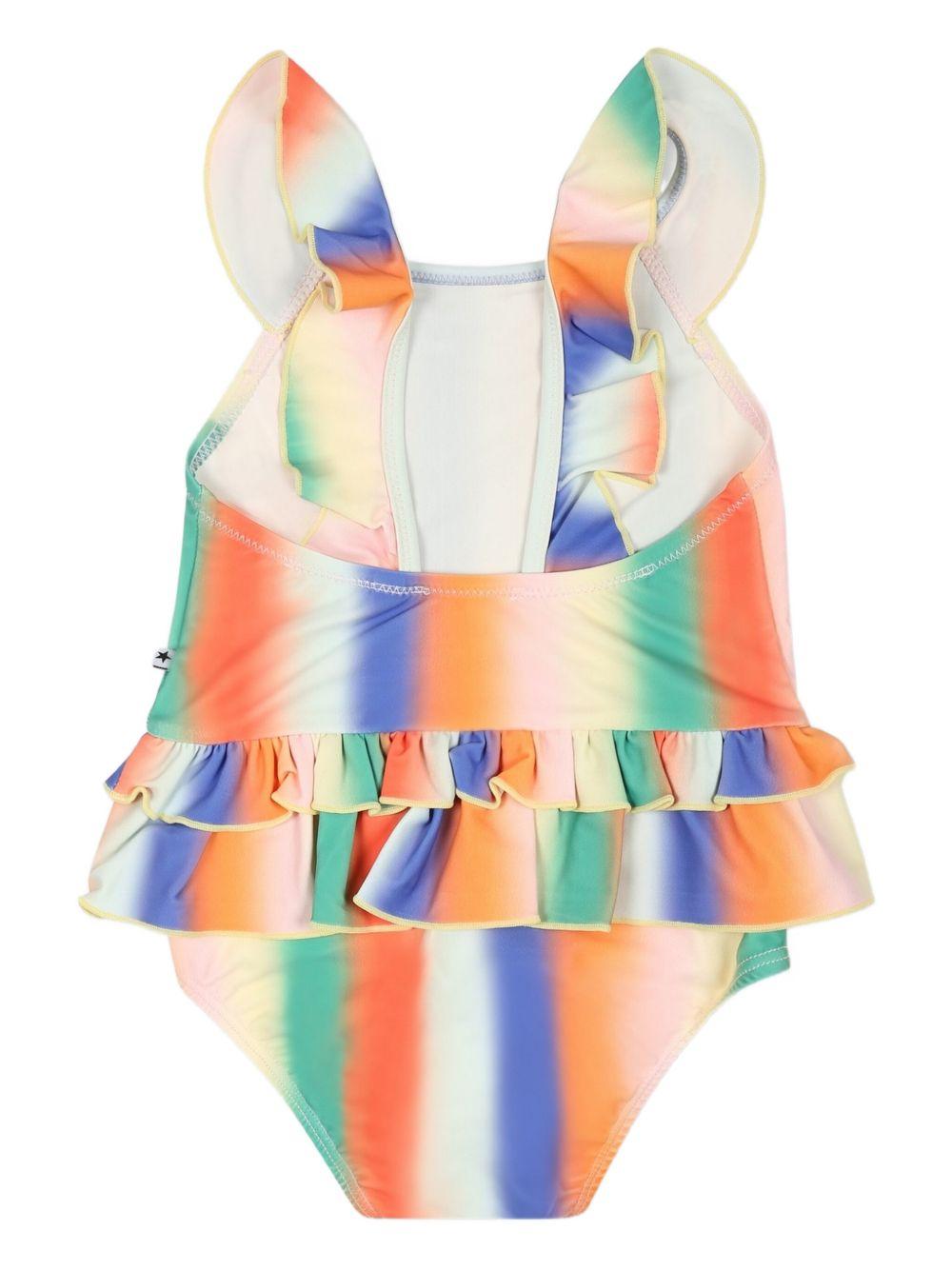 Costume da bagno per neonata Molo multicolor con dettagli con ruches - Rubino Kids