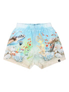 Costume da bagno per neonato Molo azzurro con stampa grafica e vita elasticizzata - Rubino Kids