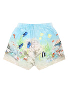 Costume da bagno per neonato Molo azzurro con stampa grafica e vita elasticizzata - Rubino Kids