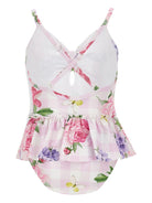 Costume intero per bambina Monnalisa rosa a fiori - Rubino Kids