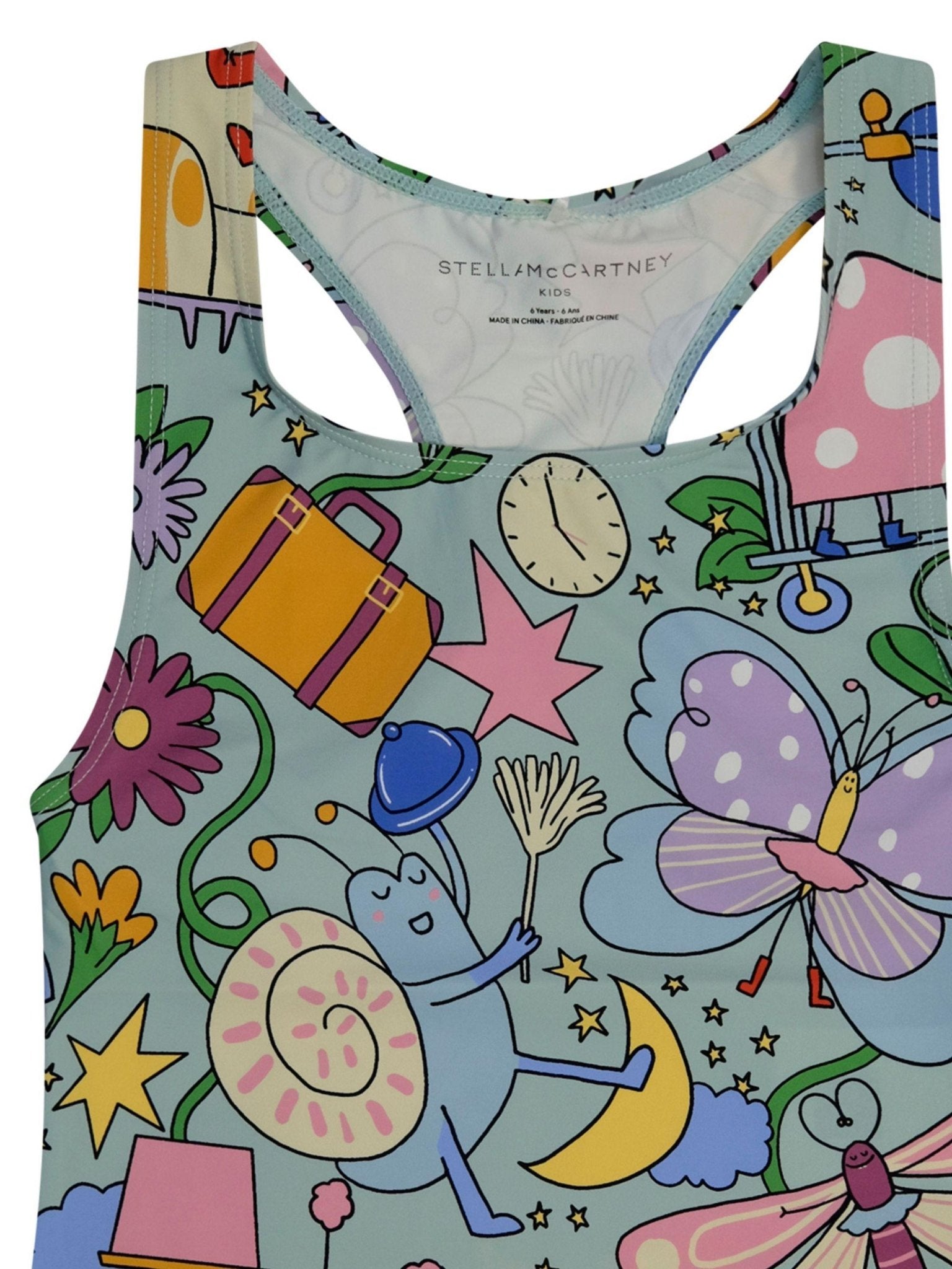 Costume intero per bambina Stella McCartney Kids multicolor con stampa grafica all - over - Rubino Kids