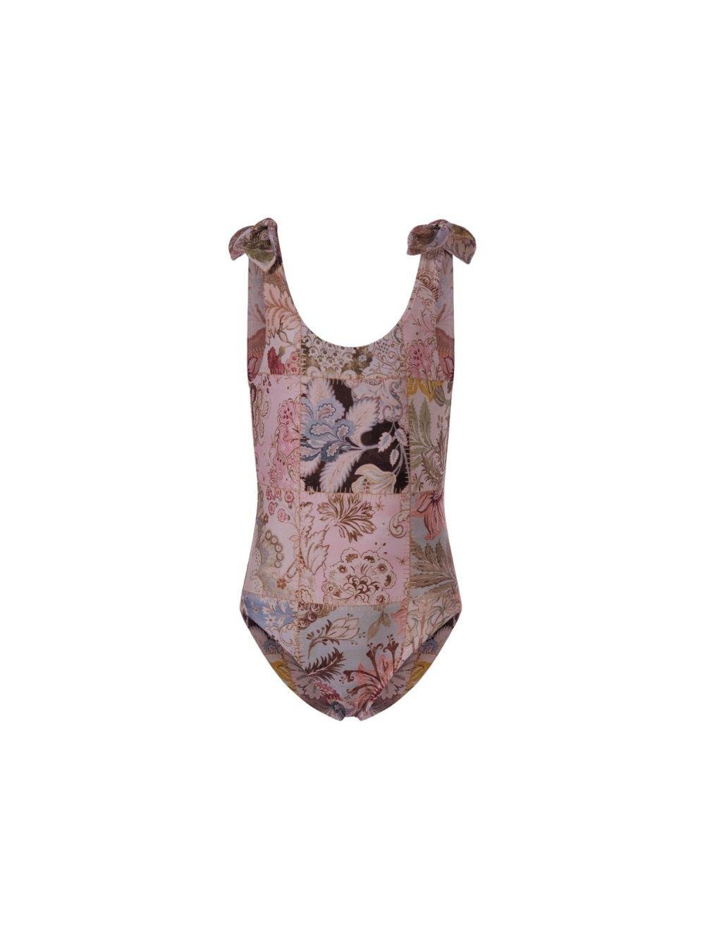 Costume intero per bambina ZIMMERMANN Kids rosa a fiori - Rubino Kids