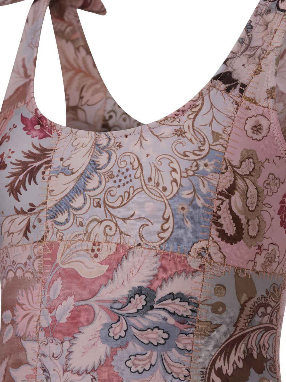 Costume intero per bambina ZIMMERMANN Kids rosa a fiori - Rubino Kids