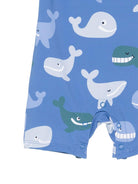 Costume intero per neonato Stella McCartney Kids blu con stampa balene all - over - Rubino Kids