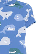 Costume intero per neonato Stella McCartney Kids blu con stampa balene all - over - Rubino Kids