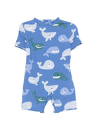Costume intero per neonato Stella McCartney Kids blu con stampa balene all - over - Rubino Kids