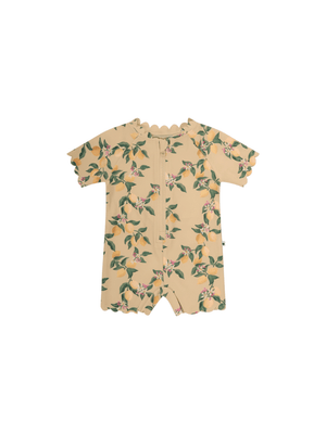 Costume neonata Molo Kids giallo con stampa limoni all-over