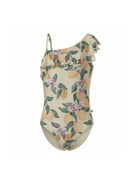 Costume Net per bambina Molo giallo con stampa Limoni all - over - Rubino Kids