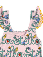 Costume per bambina Stella McCartney Kids rosa con stampa logo all - over - Rubino Kids