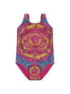 Costume per bambina Versace Kids multicolor con medusa sul davanti - Rubino Kids