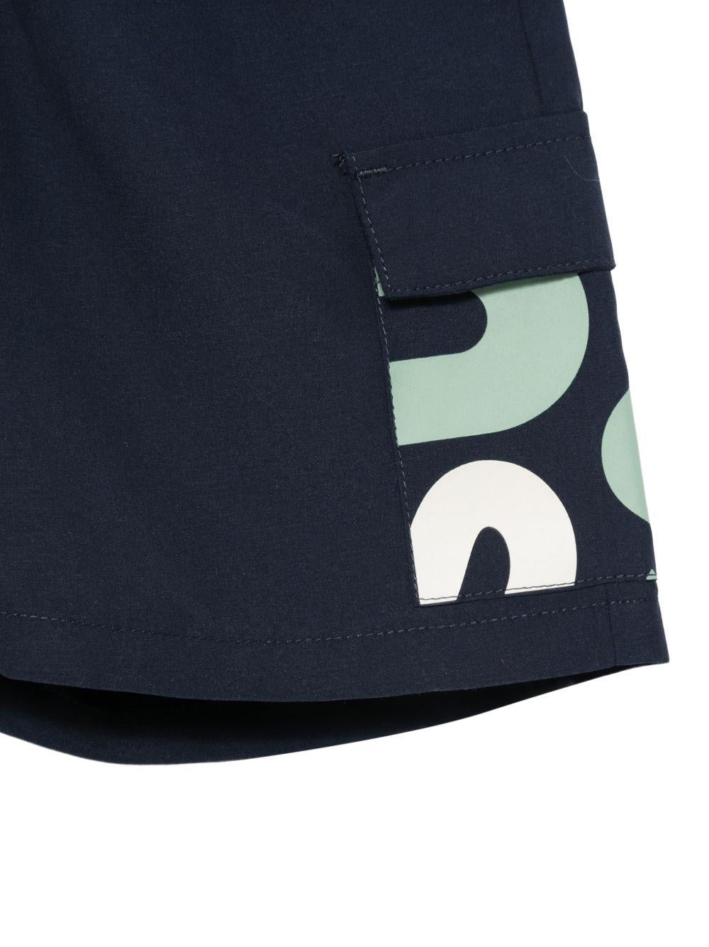 Costume per bambino Boss Kids blu scuro con stampa grafica - Rubino Kids