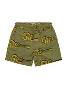 Costume per bambino Stella McCartney Kids verde con stampa logo all - over - Rubino Kids