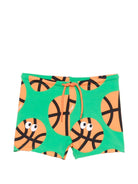 Costume per bambino Stella McCartney Kids verde con stampa palle da basket - Rubino Kids