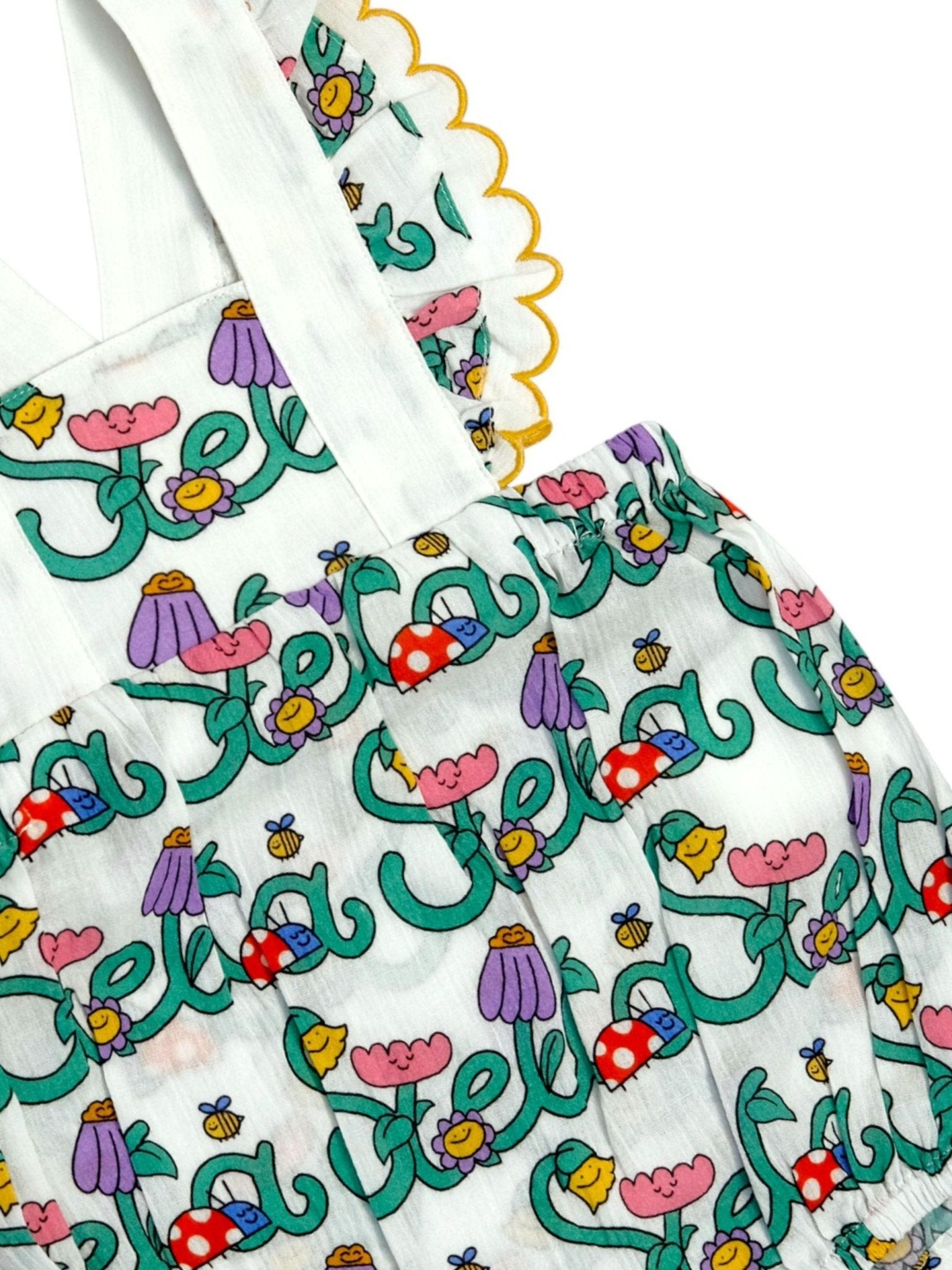 Costume per neonata Stella McCartney Kids bianco con stampa logo all - over - Rubino Kids