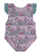 Costume per neonata Stella McCartney Kids rosa con stampa logo all - over - Rubino Kids