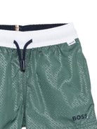 Costume per neonato Boss Kids verde con dettaglio logo - Rubino Kids