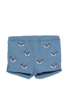 Costume per neonato Donsje blu con ricamo balene all - over - Rubino Kids