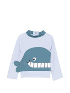 Costume per neonato Stella McCartney Kids azzurro con stampa balena - Rubino Kids
