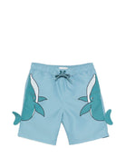 Costumi per bambino Stella McCartney Kids azzurro con grafica balene - Rubino Kids