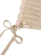 Cuffia per neonata Paz Rodriguez beige con design lavorato a maglia - Rubino Kids