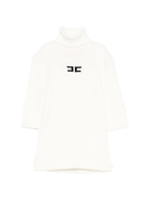 Dolcevita per bambina Elisabetta Franchi La Mia Bambina bianco con logo ricamato - Rubino Kids