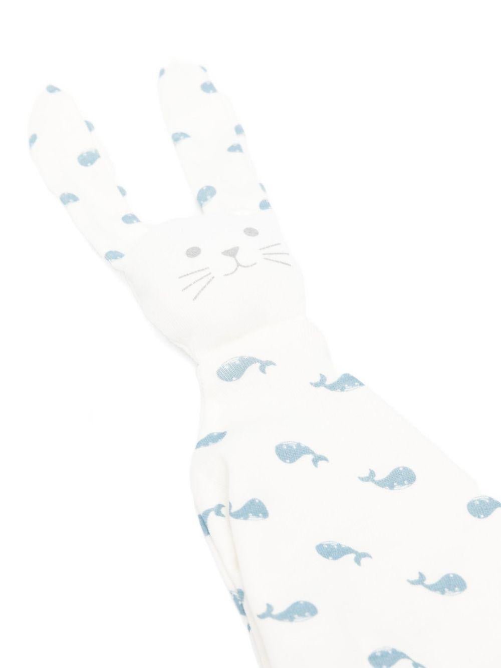 Doudou per neonati Petit Bateau bianco a forma di coniglio - Rubino Kids