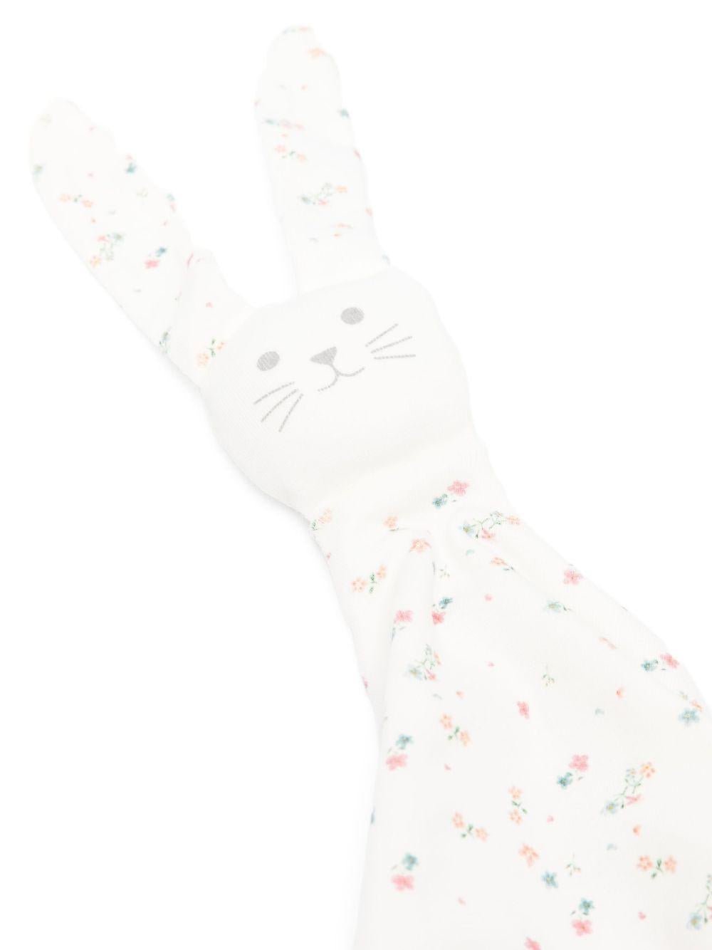 Doudou per neonati Petit Bateau bianco a forma di coniglio - Rubino Kids