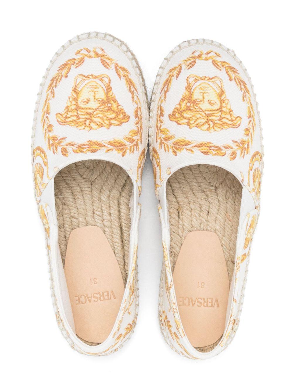 Espadrillas Medusa per bambina Versace Kids bianco con soletta con logo - Rubino Kids