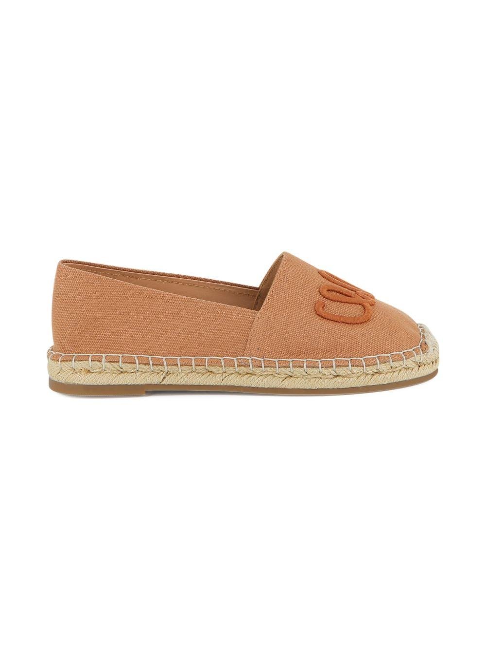 Espadrilles per bambina Chloé Kids marrone chiaro con ricamo - Rubino Kids