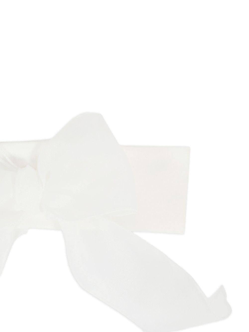 Fascia in cotone per neonata La Stupenderia bianca con fiocco - Rubino Kids