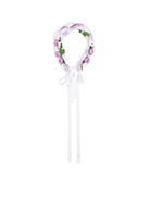 Fascia per capelli per bambina Colorichiari bianco con applicazioni floreali e nastro di grosgrain - Rubino Kids