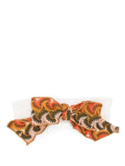 Fascia per capelli per neonata La Stupenderia bianco con fiocco e applicazione interna con logo - Rubino Kids