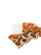 Fascia per capelli per neonata La Stupenderia bianco con fiocco e applicazione interna con logo - Rubino Kids